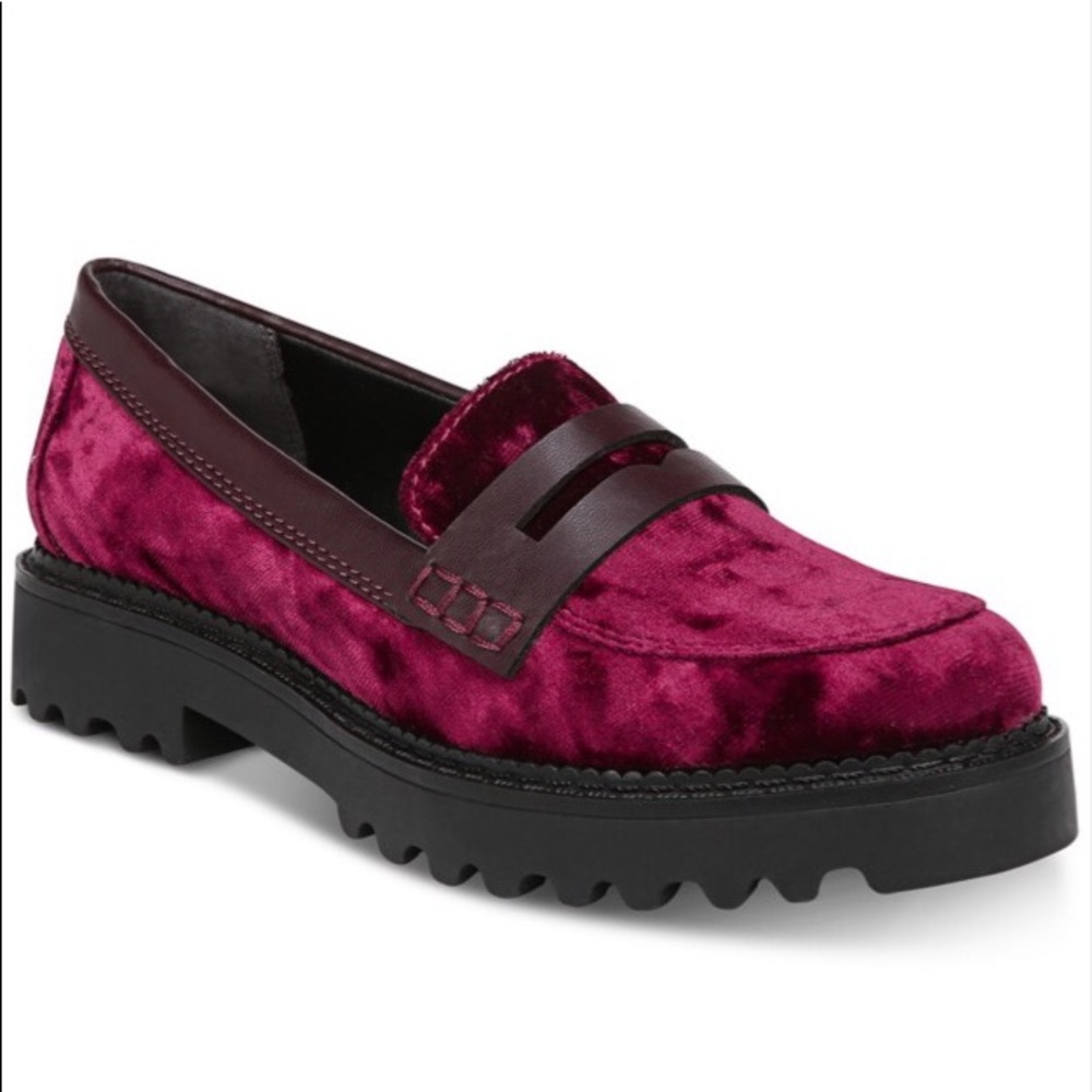 NWT Circus by Sam Edelman Wine Velvet Loafers 6.5M